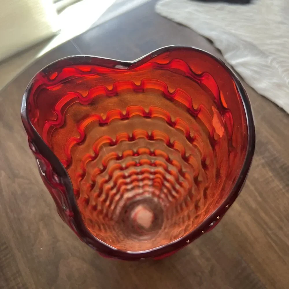 Pier 1 Red Art Glass Vase 13.5